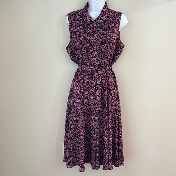 Nanette Lepore Dresses & Skirts - Nanette Lepore size 12 floral Pin-tucked Midi Shirt Dress